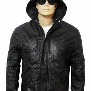 Tom Cruise Hoodie Black Synthetic Leather